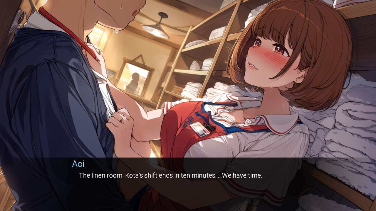 [1.43 GB] NTR Hotel (Steam 2026) [1.0] (Tryst) [uncen] [2026、ADV、マルチエンディング、アニメーション、Live2D、ハーレム、日常生活、シティ、ホテル、口腔、膣内、オナニー、フェラ、手コキ、バック、NTR/寝取られ、ノンケ、汚職、屈辱、黒髪、茶髪、赤毛、男性主人公、勝利、インディーズ] [ロシア+英語+日本語+マルチ]