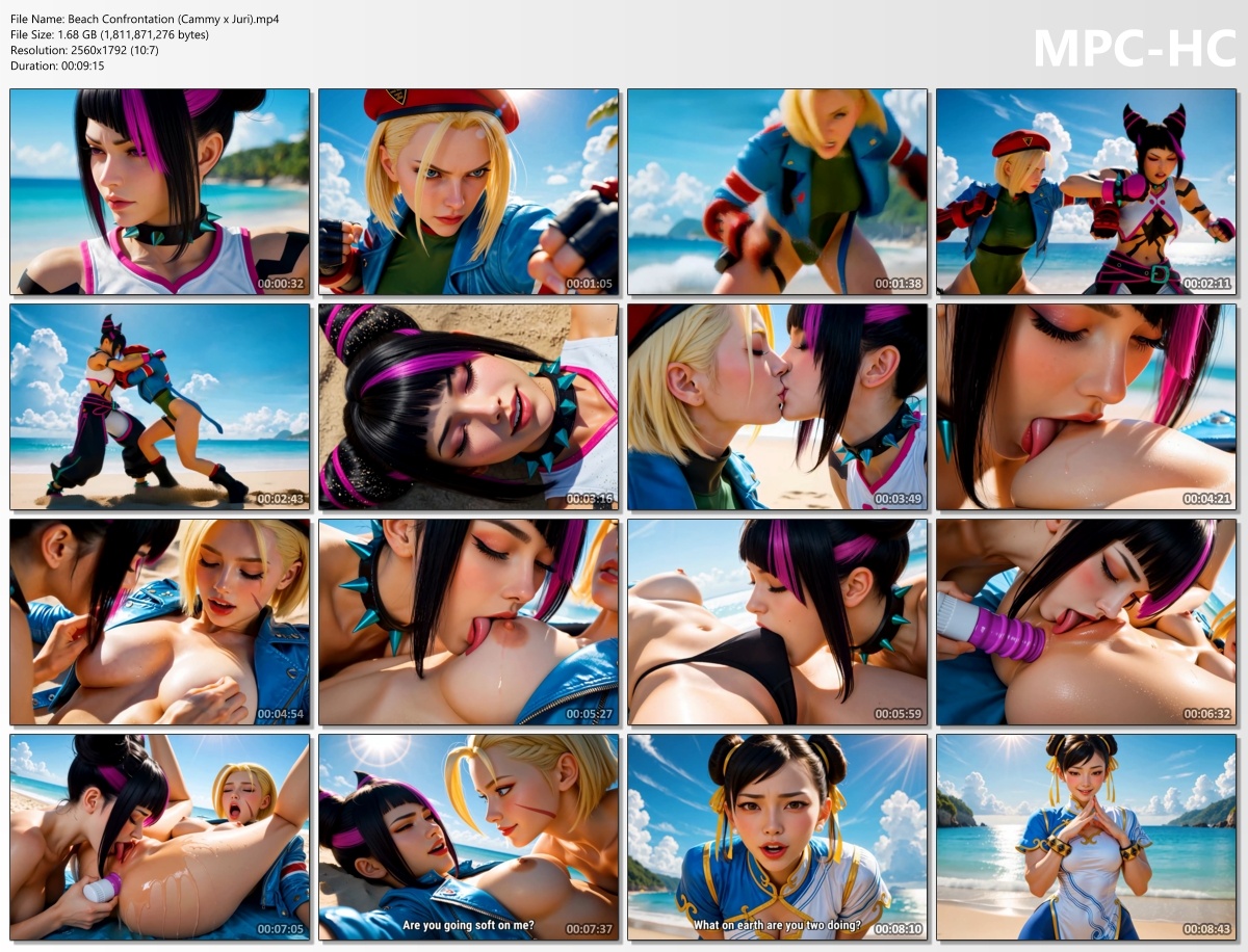 [1.69 GB] Beach Confrontation (Cammy x Juri) (AiPorn) [2026, AI, Animation, Anal, Lesbian/Yuri, Toys, Dildo, WEB-DL] [eng] [1440p]